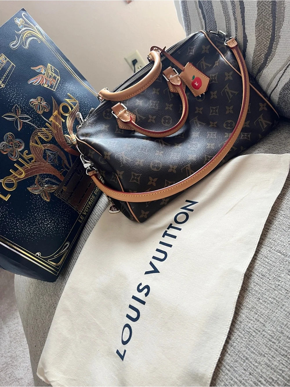 Louis Vuitton Brown Monogram Tote with Tan Trim